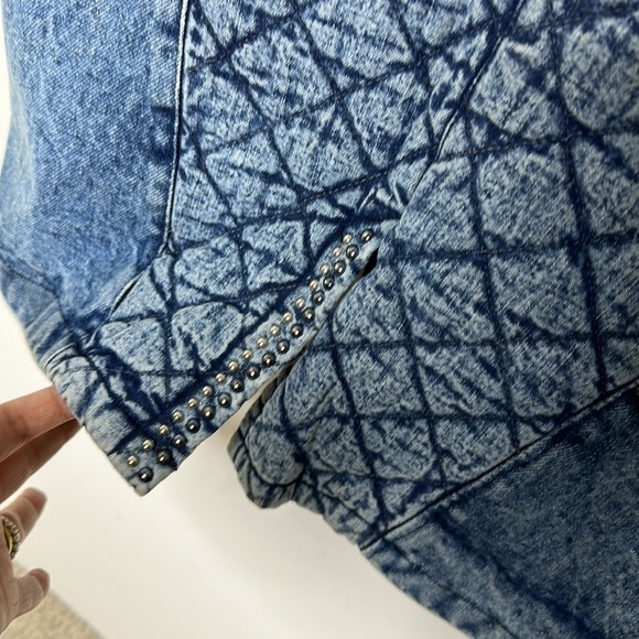 Colette Nivelle Paris Acid Wash Embellished 80’s Vintage Denim Skirt Sz 38 - Picture 9 of 12